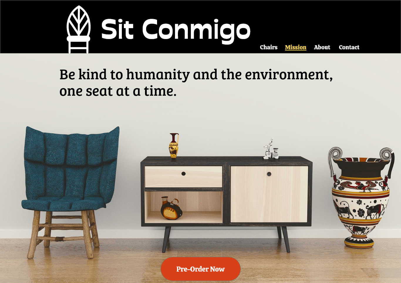 A website that sells eco-friendly chairs